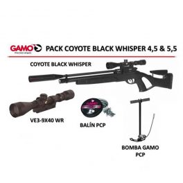 pack-gamo-pcp-coyote-black-whisper-visor-3-9x40-wr-bomba-balines-pcp